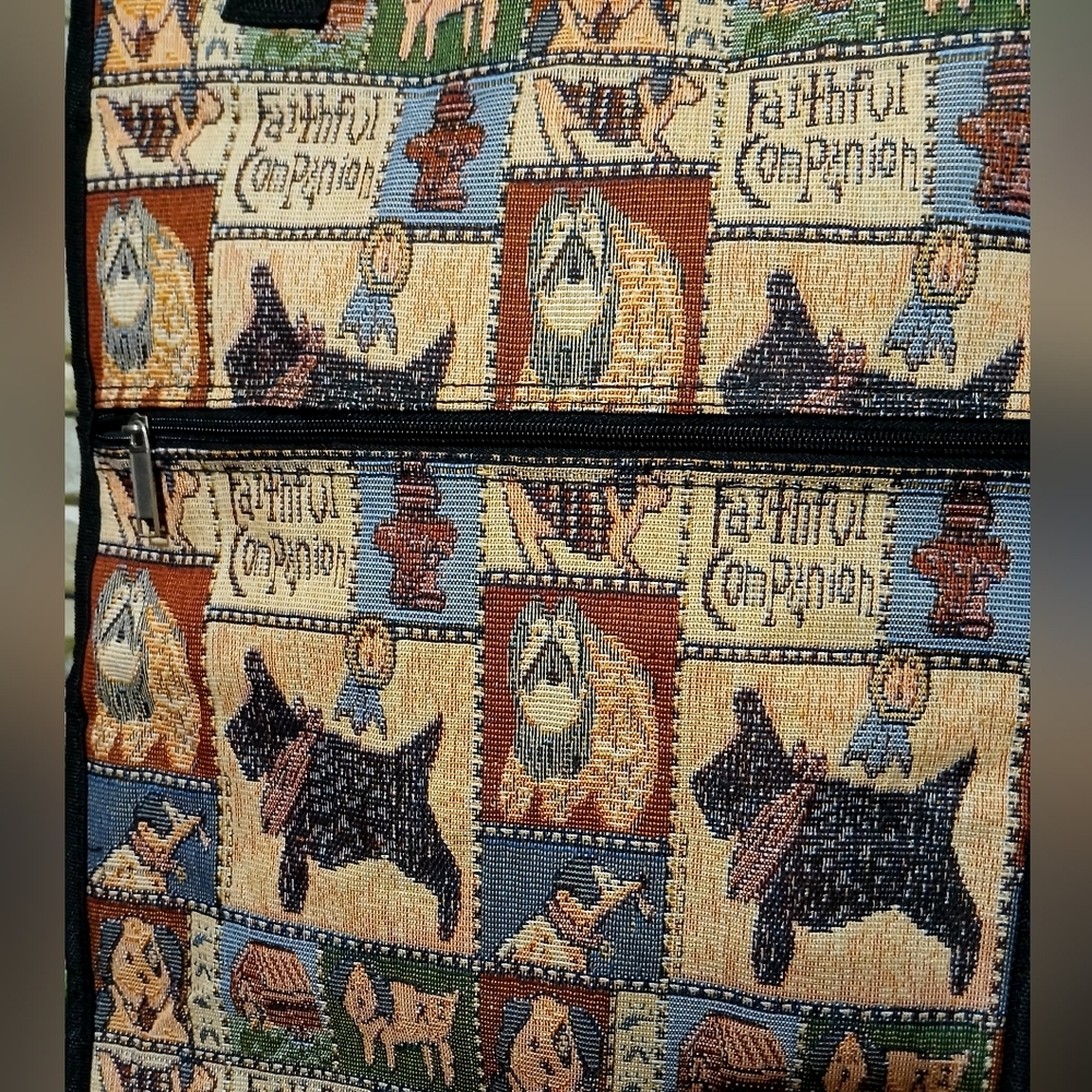 Pioneer Faithful Companion Dog Tapestry Print Rolling Tote Bag/Shopping Trolley - Picture 3 of 7